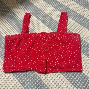 Forever 21 Red Star-Print Crop Top